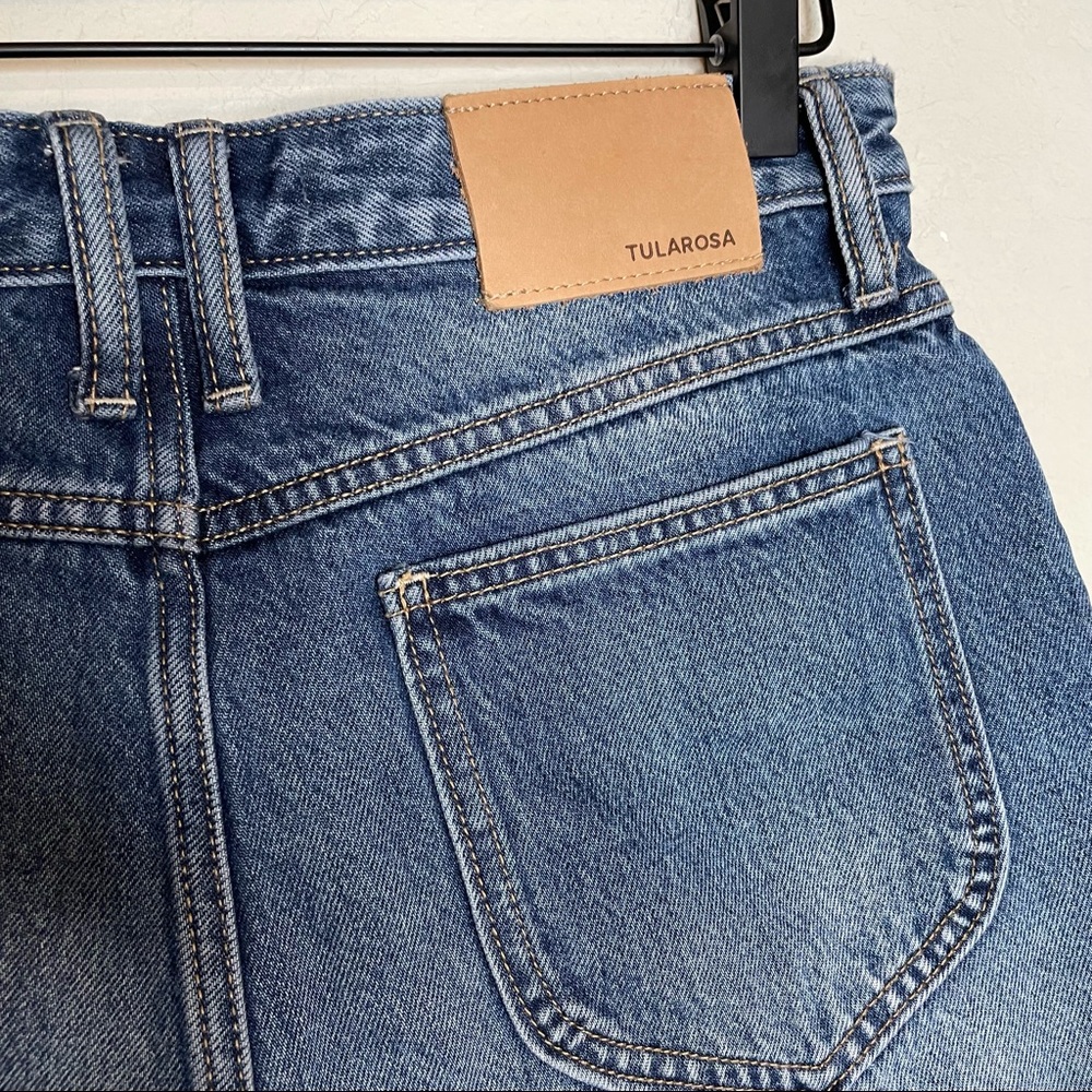 Tularosa High Rise Denim Shorts With Embroidered Pockets - Picture 3 of 10